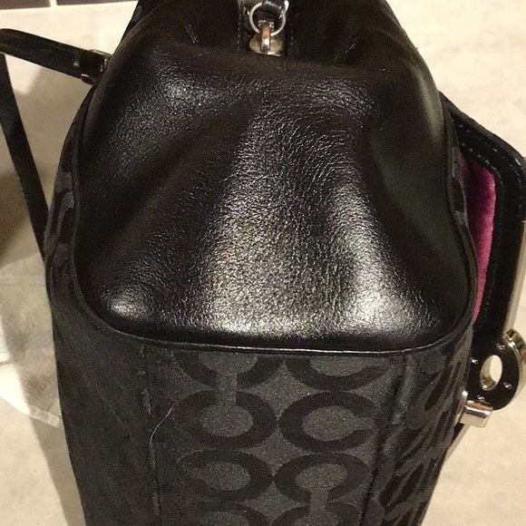 COACH MADISON OP ART SIGNATURE BLACK CANVAS TOTE HAND BAG COMES WITH 2 HANG TAGS - Picture 7 of 16